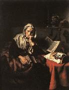 Nicolaes maes Old Woman Dozing Germany oil painting artist